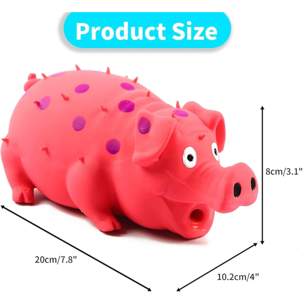 Squeaky Pig Dog Toys, Pig Dog Toy For Small Medium Large Dogs, Durable Rubber Pig Squeaker Dog Puppy Chew Toys Red-Yellow 1 pcs