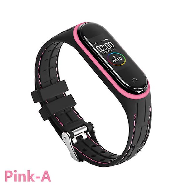 Silikonihihna Xiaomi Mi Band 6 7 5 3 4 Lisävarusteet Urheilurannekkeen Vaihtovyö Correa Ranneke Mi Band 7 6 Nfc Ranneke Pink-A Mi band 3 4