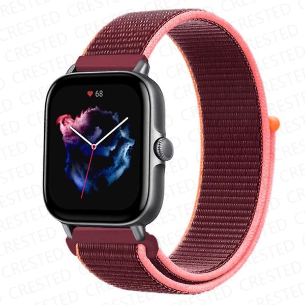 20 mm 22 mm klokkerem for Amazfit Gts/2/2e/4/3/mini Gtr 4/2/3/pro 47 mm Stratos 3 nylonarmbånd Pulseira Correa Amazfit bipsrem Plum 59 20mm