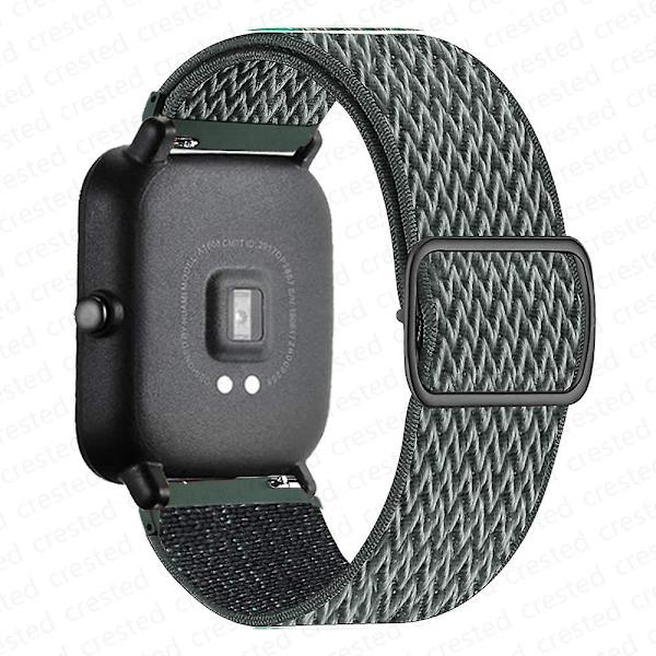 20mm/22mm band för Amazfit Gts 4//2/2e/3/gts2 Mini/gtr 4/3/ pro/gtr2/47mm/stratos Nylon Elastiskt watch Amazfit bipsband Pine green 22mm