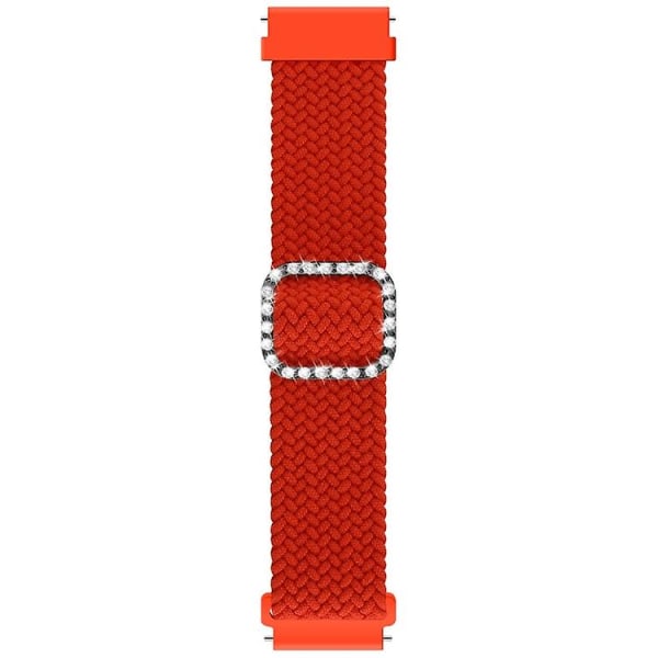 Til Garmin Venu/vivoactive 3 20 mm universal justerbar flettet elastisk diamantspændeurrem Orange Red
