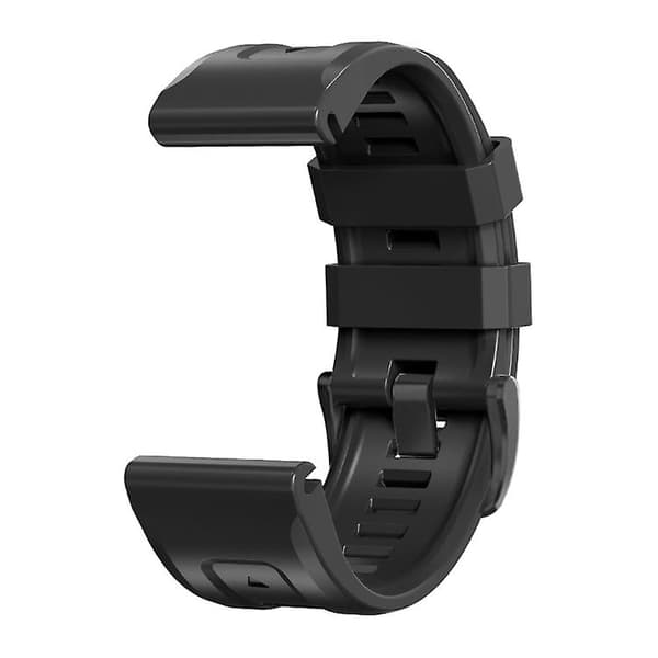 För Garmin Fenix ​​7 / 6 Pro / 5 Plus 22 mm svart spänne silikon watch Black