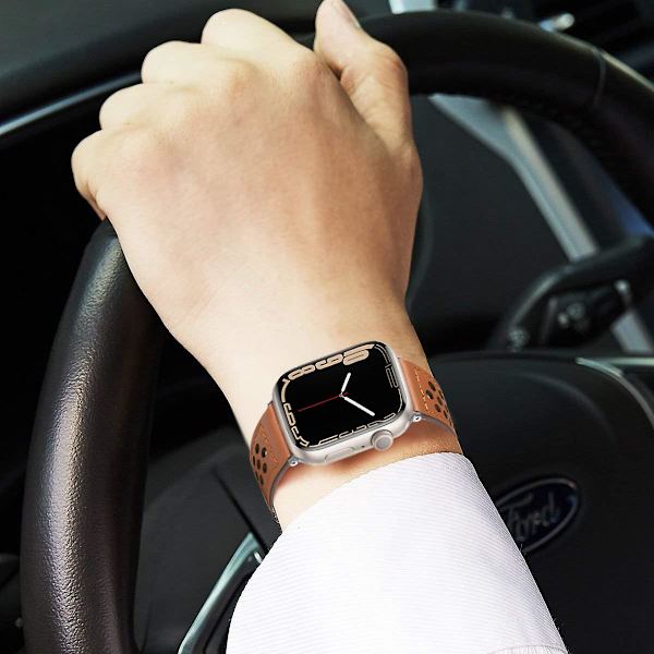 Nahkahihna Apple Watch Ranneke 49mm 44mm 40mm 45mm 41mm 42mm 38mm Correa Rannekoru Iwatch Series 3 4 5 6 Se 7 8 Ultra Strap coffee brown 38mm 40mm 41mm