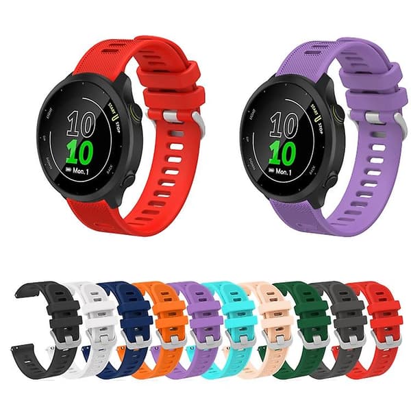 För Garmin Forerunner 158 20mm Silicone Twill Watch Band Orange