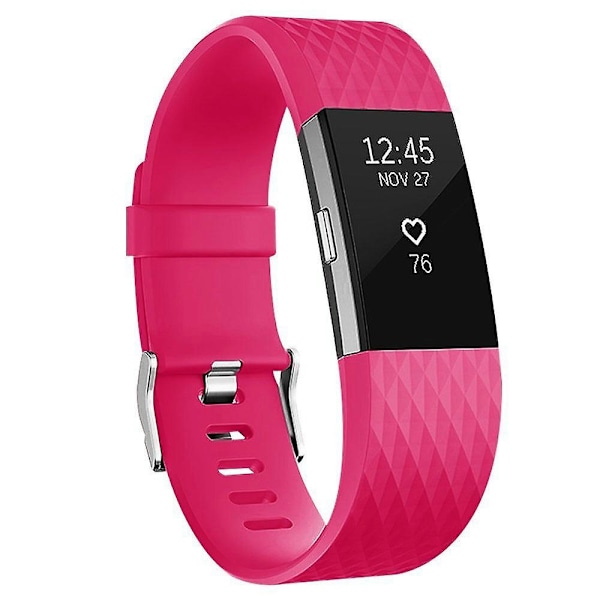 Håndledsrem til fitbit charge 2 smart watch tilbehør til fitbit charge 2 smart håndledsrem udskiftning s Hot pink L