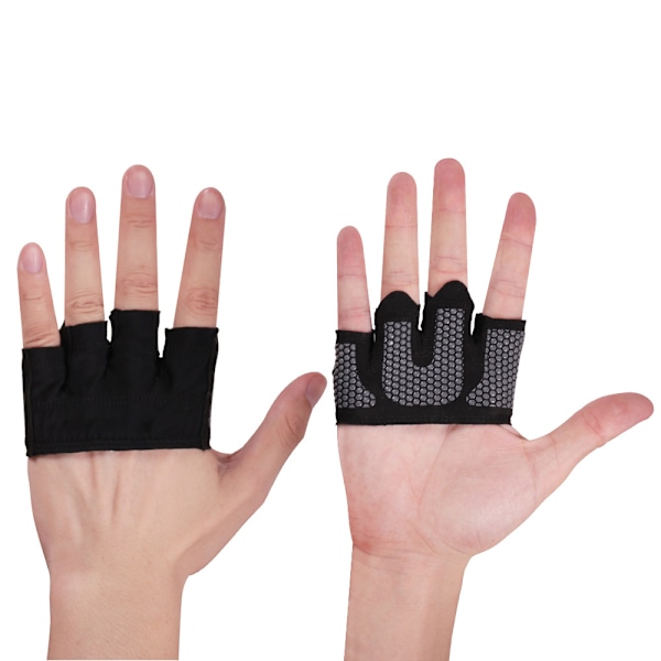 Fire Finger Sports Anti-Skli Fitness Håndklær med Halvfinger Black M