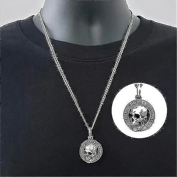 Memento Mori -kaulakoru 2024, Carpe Diem -riipus, 3D-pääkallokaulakoru miehille, Morin 400-vuotisjuhlan erikoisriipus