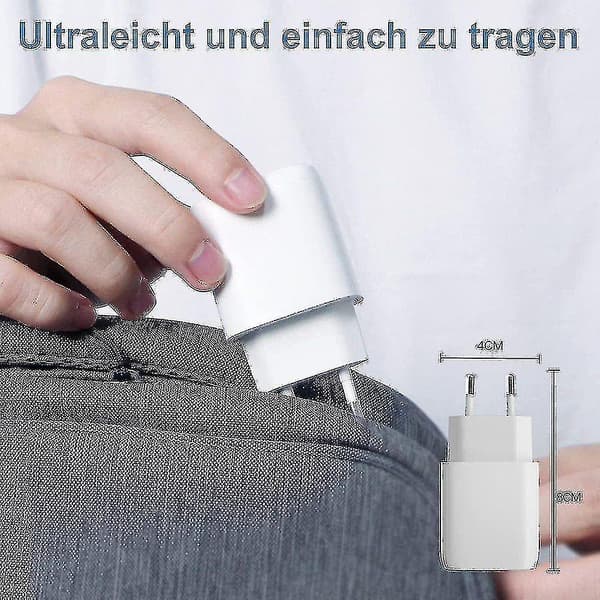 20W USB-C-lader, 2-porters 20W USB-C-lader USB-hurtiglader