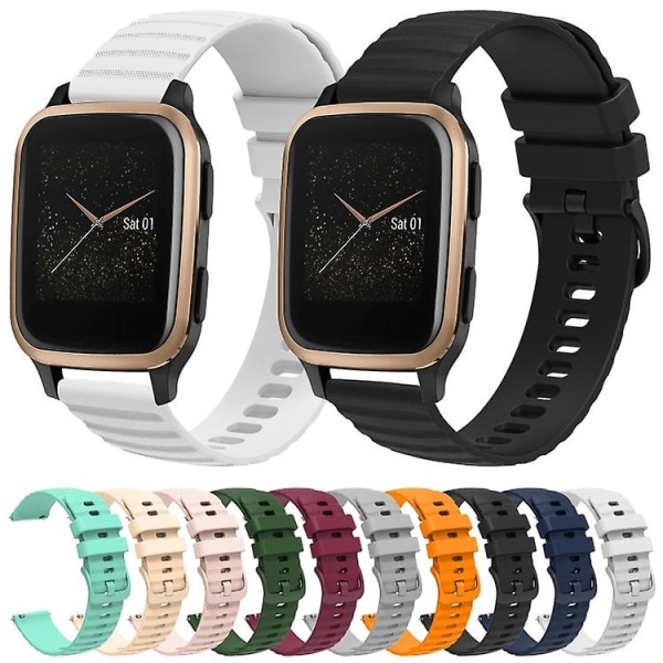 For Garmin Venu Sq 20 mm Wavy Dot Pattern Solid Color Silikon Watch Band White