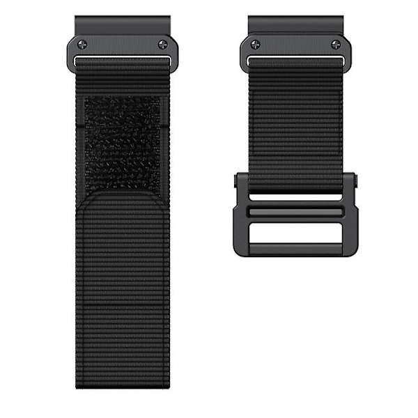 För Garmin Fenix ​​7x krok-och-ögla fästen nylon watch Black