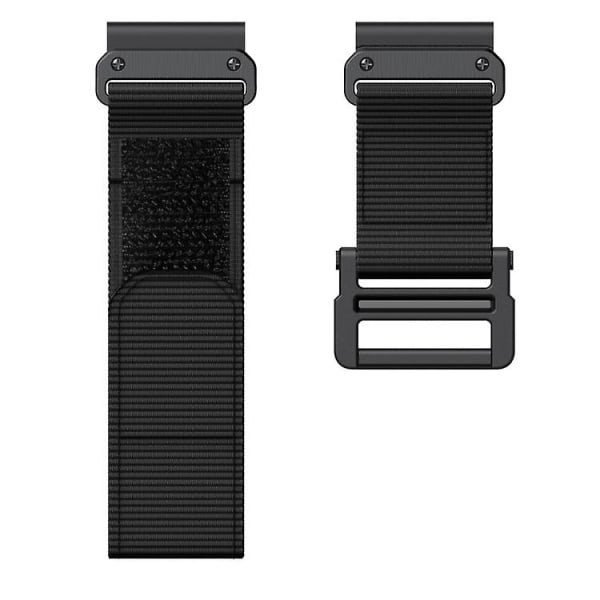 Til Garmin Fenix ​​7x krog og løkke fastener nylon urbånd Black