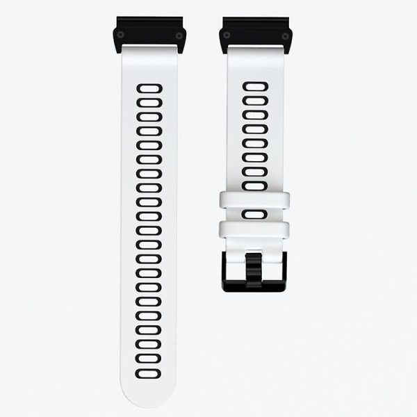 Til Garmin Fenix ​​6 tofarvet silikone urrem White Black