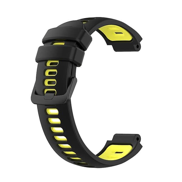 Til Garmin Approach S6 tofarvet silikone urrem Black-Yellow