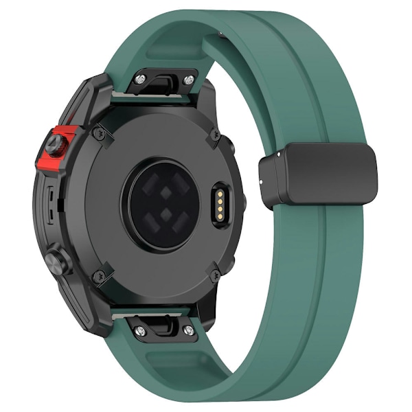 Svart spänne 22mm silikonklockarmband för Garmin Fenix 7/forerunner 965/955/945/935 Olive Green