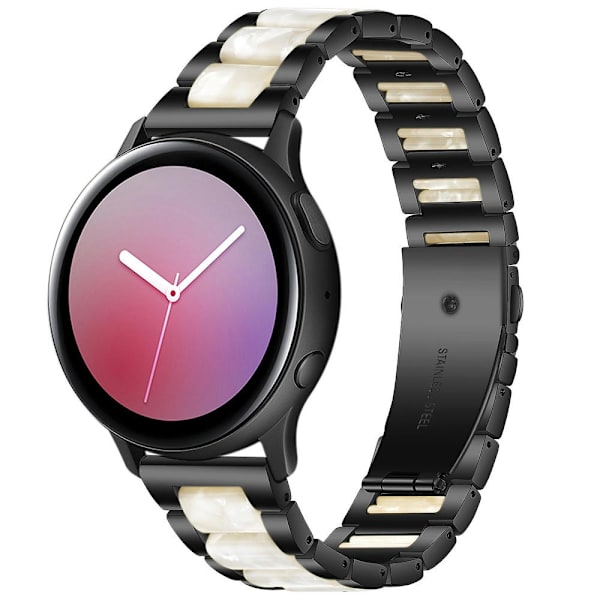 Metallikolmehelmi + hartsihihna Huawei Watch GT 3 42mm / Watch GT 2 42mm Black White