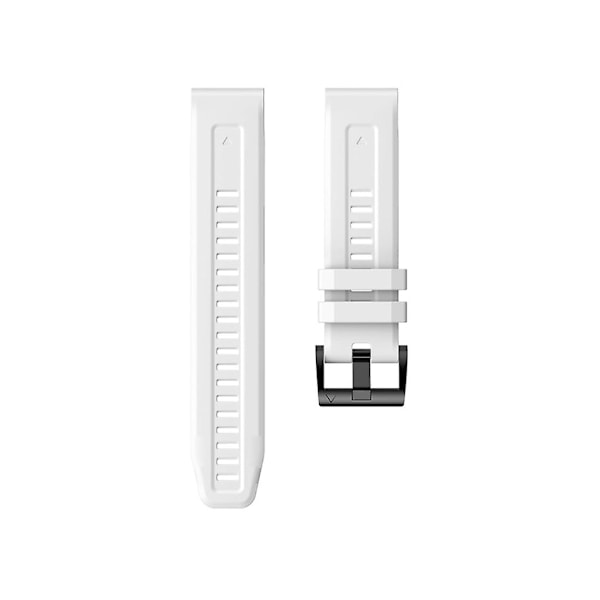 Rem for Garmin Fenix 7 Metallspenne Solid Color Silikonklokke Rem Hvit