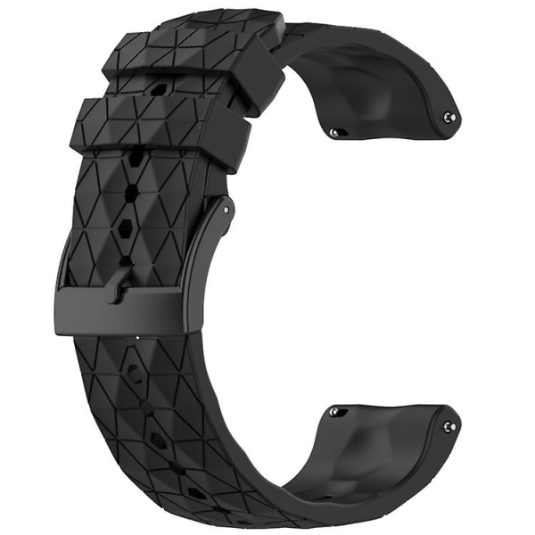 Til Suunto 7 24 mm fodboldmønster silikone ensfarvet urrem Black