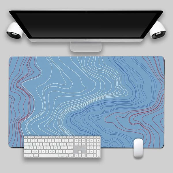 Kontortastatur Skrivebordsmatte Sklisikker Gaming Musematte (blå/30X80X0.3CM)