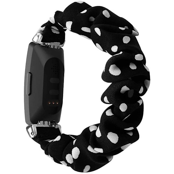 Scrunchies kompatibel med Fitbit Inspire 2 Band/inspire Hr Band/inspire Black White Dot Small