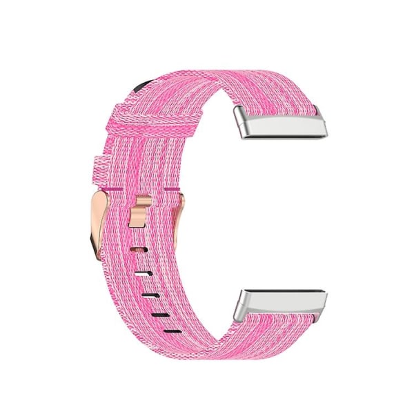 För Fitbit Sense Nylonvävd Canvas Klockarmband XER Pink