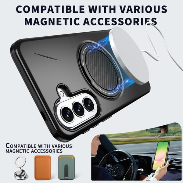 Fodral till Samsung Galaxy A17 Stötsäkert med magnetiskt roterbart stativ (blått)