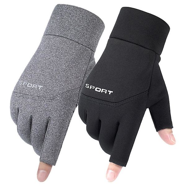 Vinter Fleece Varme Touchscreen Hansker Vindtette Sykkelhansker for Menn Kvinner Gray M