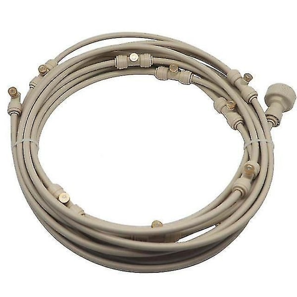 Utendørs misting System Kit Sprinkler Messing Munnstykke Vannkjøling Tåke Hage Beige 9m