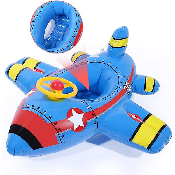 Baby oppustelige svømmeringe, flyvemaskine yacht småbørn svømning flydende sædebåd poolring til babybørn