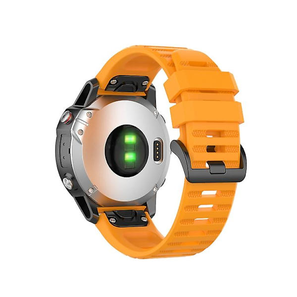 Til Garmin Fenix ​​6 22mm Quick Release Official Texture Armbåndsurrem med plastikknap Amber Yellow