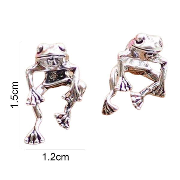 Søde øreringe Frog Shape Vintage Retro Sølv Søde Frog øreringe til kald