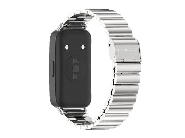 Smartwatch-rem for Huawei Strap 8 Mijobs i rustfritt stål med bambusspenne (sølv)