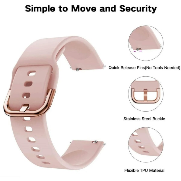 Silikoniranneke Amazfit GTS/GTS 2/GTS 2e/GTS 2 mini/GTR 42mm -rannekke, 20mm rannekkeen vaihtorannekkeet pikalukitusrannekkeet Amazfit Bip/Bip Lite/Bip S/Bip U -rannekkeille
