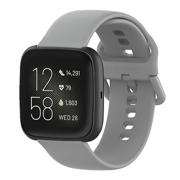 23 mm fargespenne silikon armbåndsurrem for Fitbit Versa 2 / Versa Lite / Blaze Gray