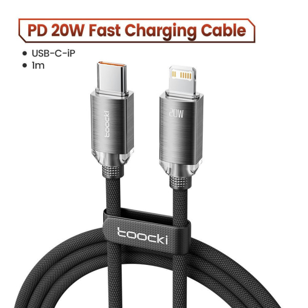 Extra Stark Laddningskabel iPhone Lightning Svart 1 meter