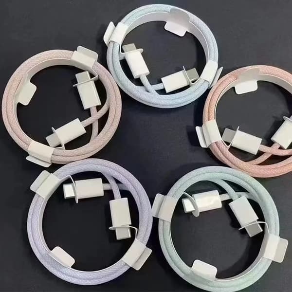 Färgglada Nylonkablar USB-C till USB-C LILA