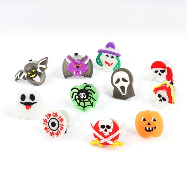 Halloween - lysande ringar - luminous ring - fler-pack - Multicolor 20 Stycken