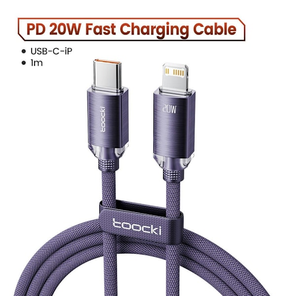 Extra Stark Laddningskabel iPhone Lightning Lila 2 meter