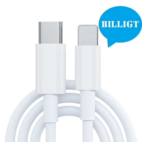 iPhone Laddare - Kabel / Sladd - 20W USB-C - Snabbladdare Vit 1 styck d085  | 1 styck | Fyndiq