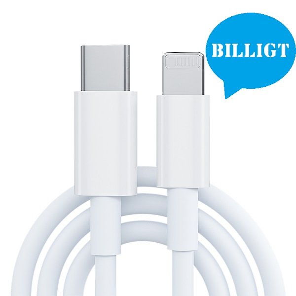 iPhone Laddare - Kabel / Sladd - 20W USB-C - Snabbladdare Vit 1 styck