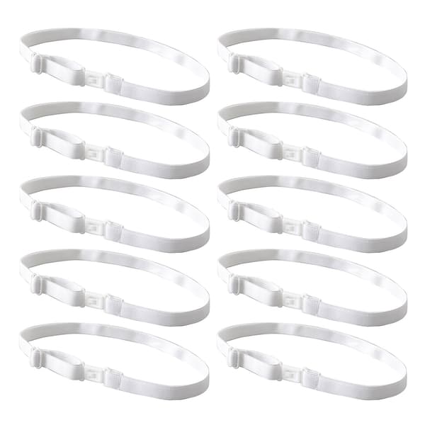10 STK DIY Tilbehør Justerbare Sløyfebånd Elastiske Stroppforlengere Belter White insert deducti
