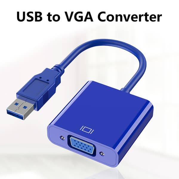 USB 3.0 - VGA-sovitinkaapeli korkean resoluution videolähtöön White