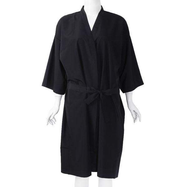 Salon Client Klänning Lätt snabbtorkande hårklänning i Kimono-stil för kunder Black