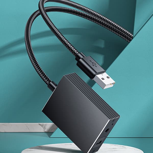 USB til 3,5 mm og optisk lydkonverter til fordybende gaming 20com