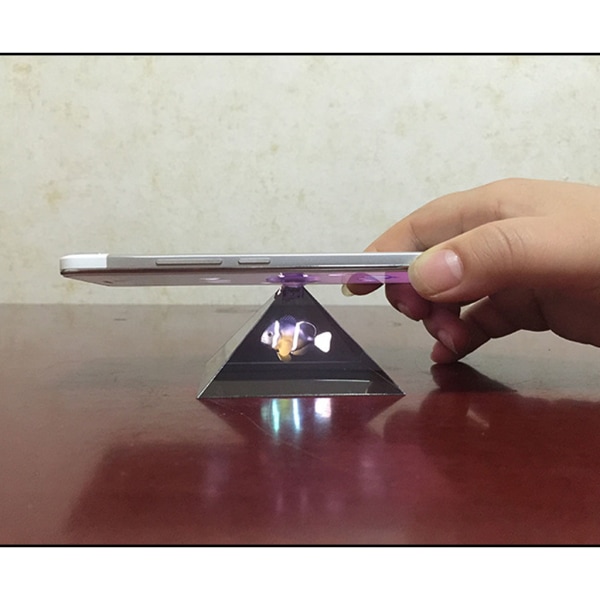 Universal Smartphone 3D Holo-grafiskt hologram Display Stand Projektor Py-ramid Personlig underhållning