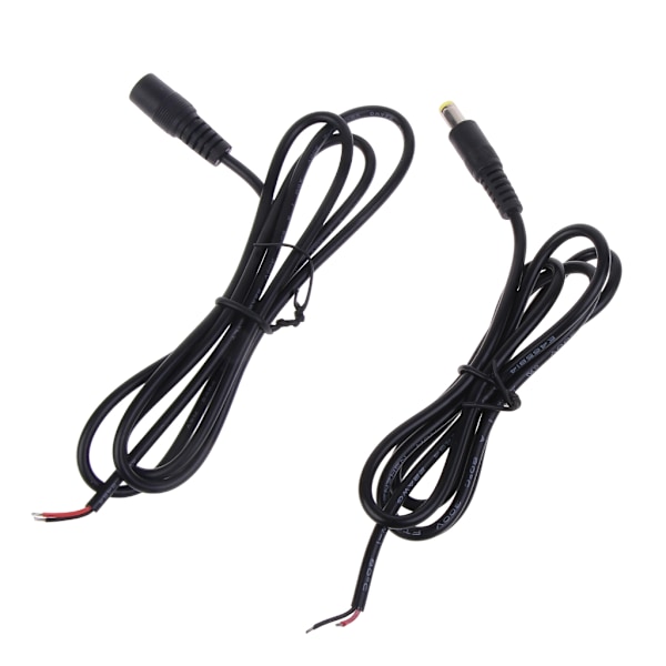 5,5x2,1 mm Hon/Han Adapterkabel Förlängningsledning Öppen Ände för LED-lampa Högtalare