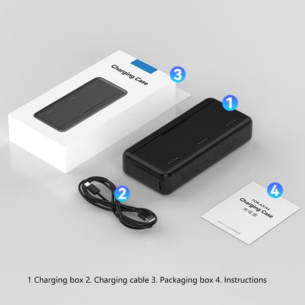 Kamerabatterifodral förvarar 3 batterier & 2 kortplatser för Action4