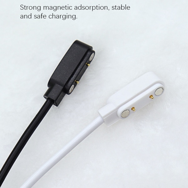 Magnetisk USB Laddningskabel Laddare Ström Fäste Adapter Säkerhet för 2-Pin Klocka White - 4.0mm 12.3mm