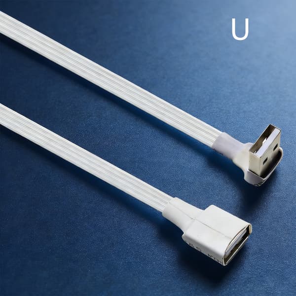Kort Lang USB 2.0 Forlængerkabel Flere Længdeindstillinger og Bøjede Hoveder til Computerudstyr 2m - LE