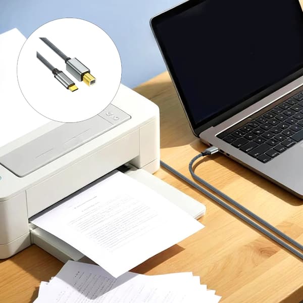 Typ C USB 2.0 till hane skrivarkabel dataförlängningsadapter för skrivare