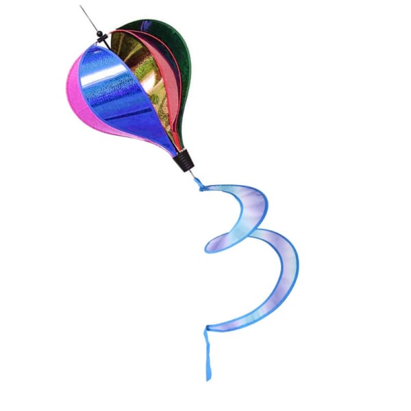 Rainbow Hot Balloon Paljetter Windsock Randig Wind Spinner Utomhusdekor